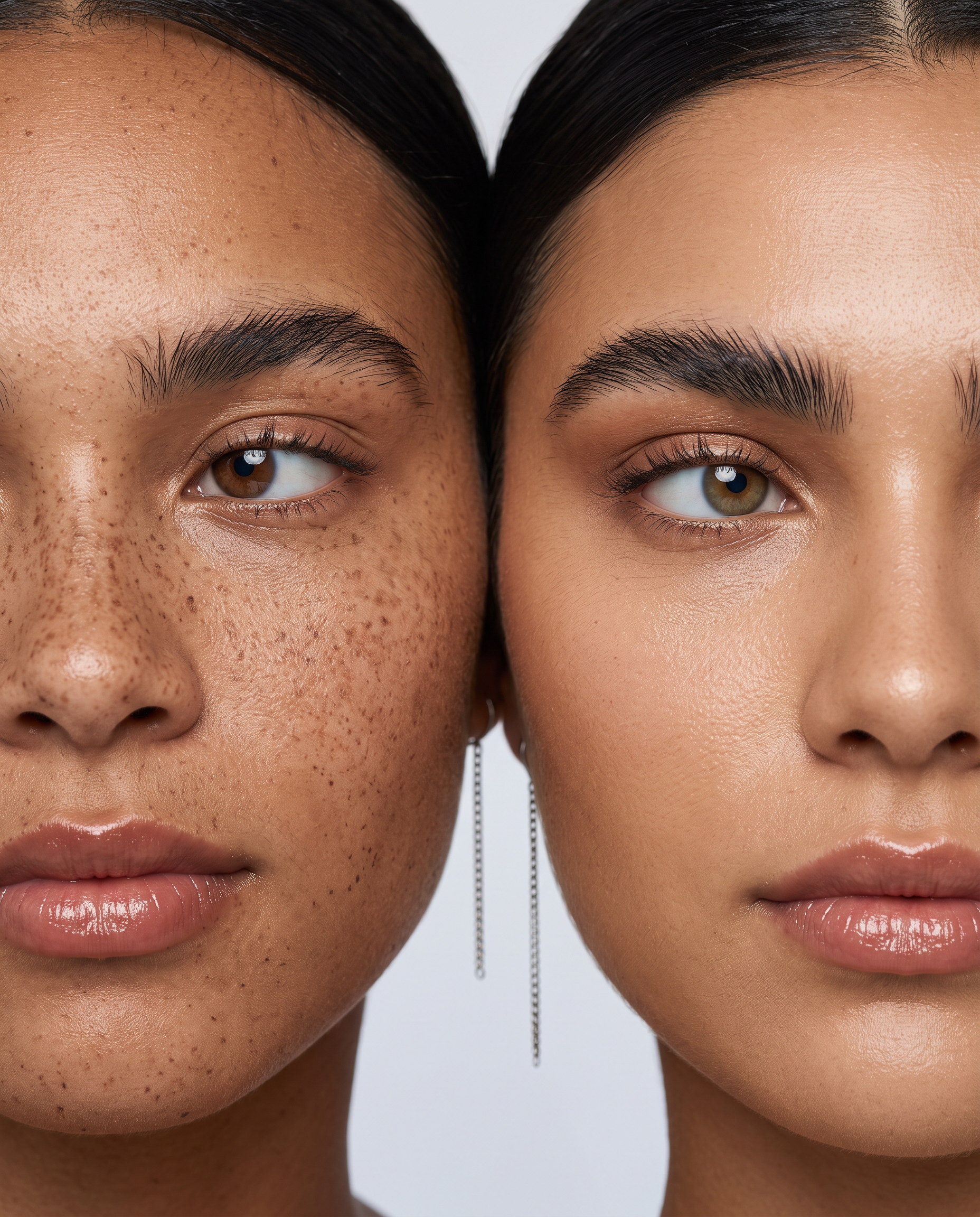 Two women with groomed, defined brows shown side by side